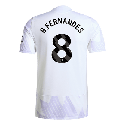 Authentic B.FERNANDES #8 Manchester United Away Soccer Jersey 2025/26 White