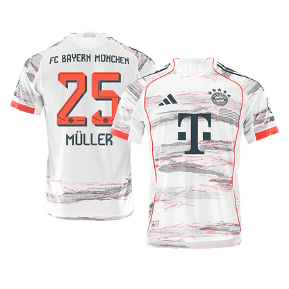 Authentic  MÜLLER  #25 Bayern Munich Away Soccer Jersey 2025/26 White