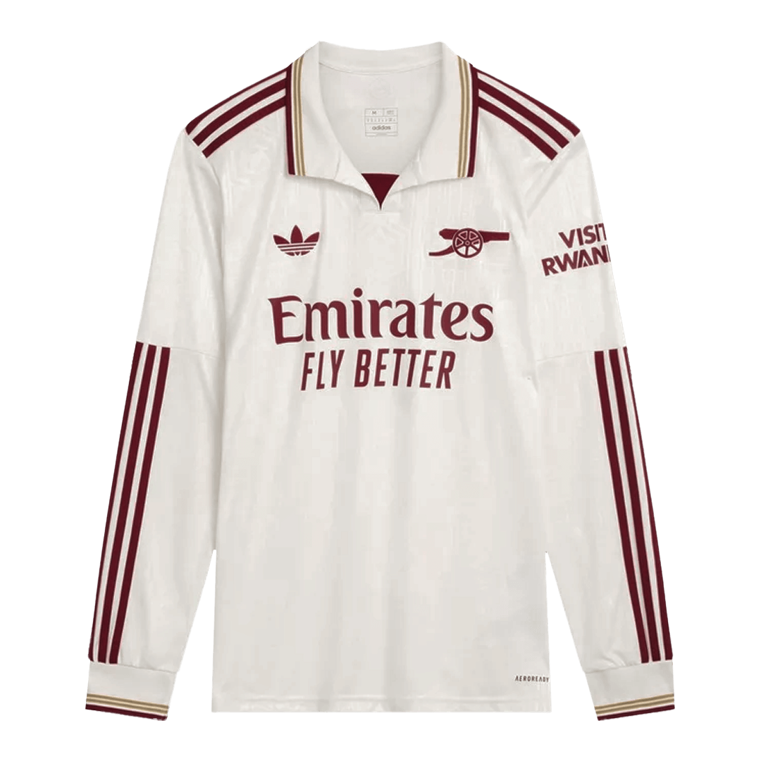 Arsenal Third Away Long Sleeve Soccer Jersey 25/26 White