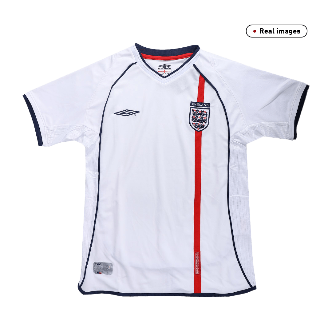 2002 England Home White Retro Jerseys Shirt