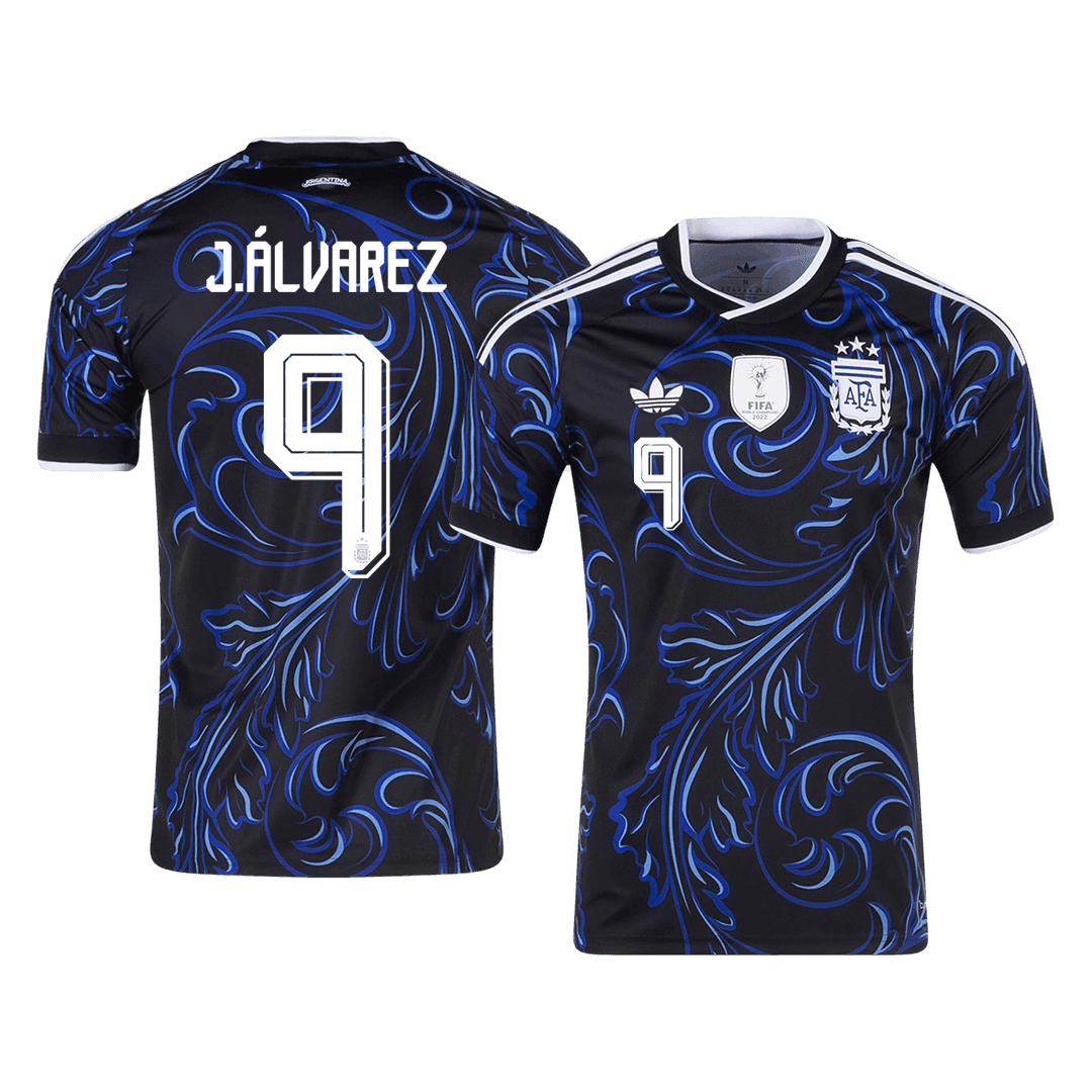 J. ÁLVAREZ #9 Argentina Away Football Shirt World Cup 2026 Black