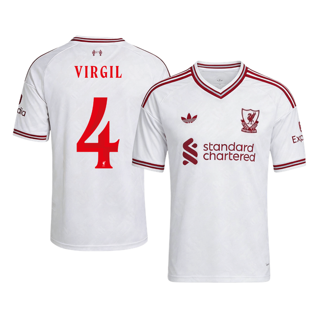 VIRGIL #4 Liverpool Away Soccer Jersey 2026/27 White - UCL