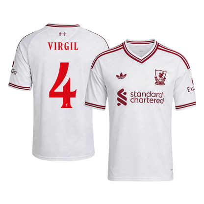 VIRGIL #4 Liverpool Away Soccer Jersey 2026/27 White - UCL