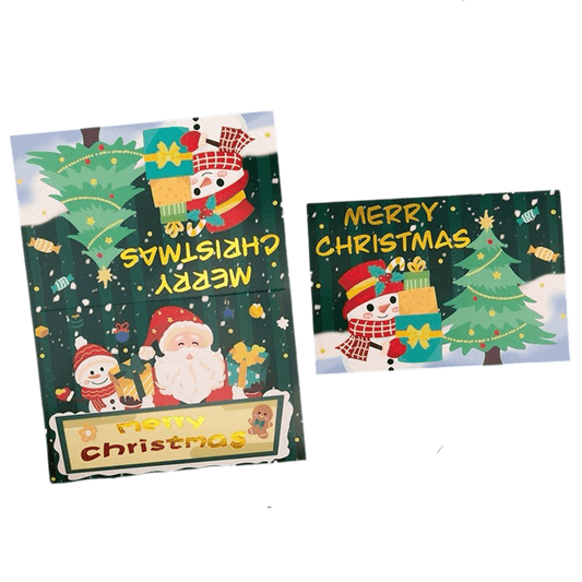 Custom Christmas Card – Snowman with Gifts – Personalized Message