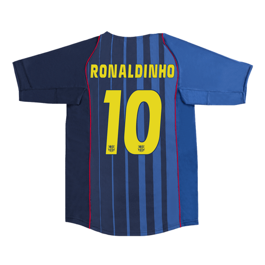 Retro RONALDINHO #10 2004/05 Barcelona Away Soccer Jersey