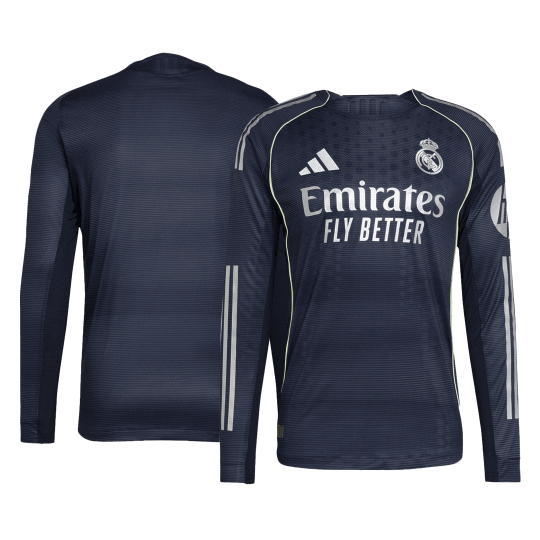 Player Version 25/26 Real Madid Away Long Sleeve Soccer Jesey Navy