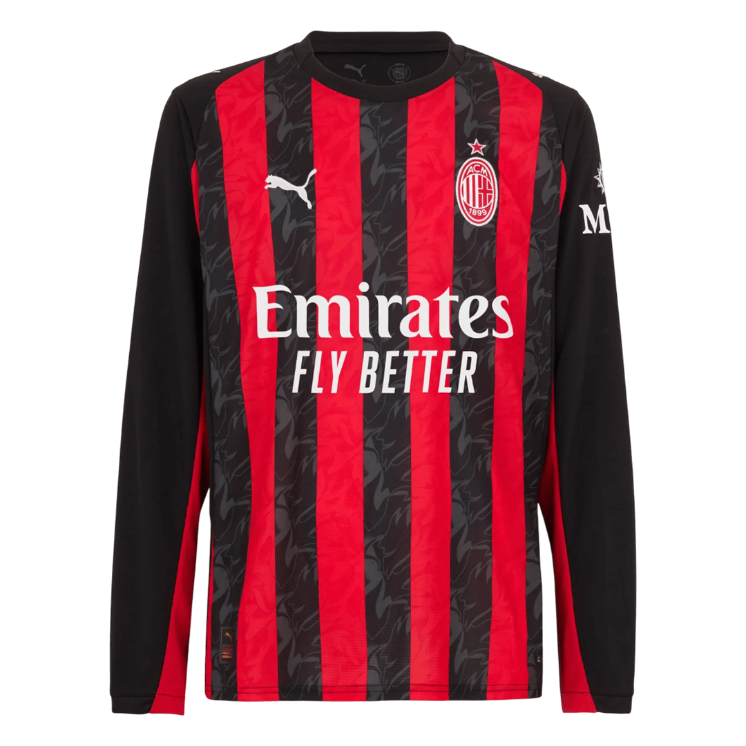 AC Milan Home Long Sleeve Soccer Jersey 2025/26
