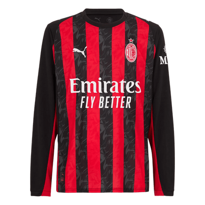 AC Milan Home Long Sleeve Soccer Jersey 2025/26