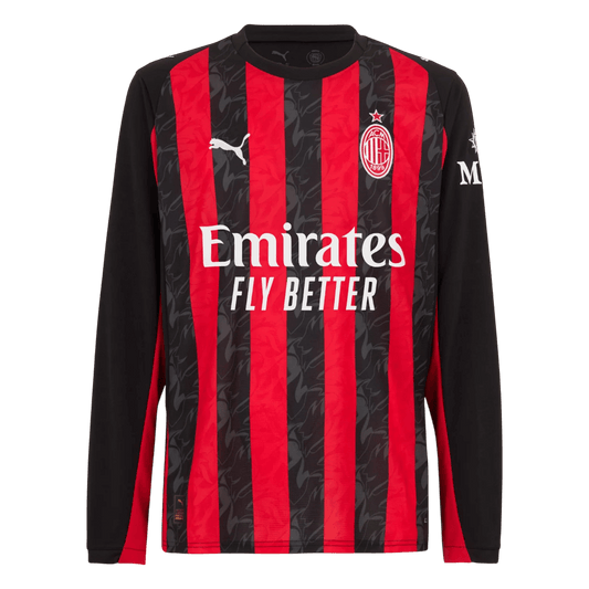 AC Milan Home Long Sleeve Soccer Jersey 2025/26