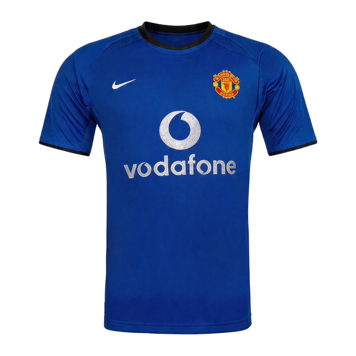 Men Retro Fan Version 02/03 Manchester United Third Soccer Jersey Blue - transparent background